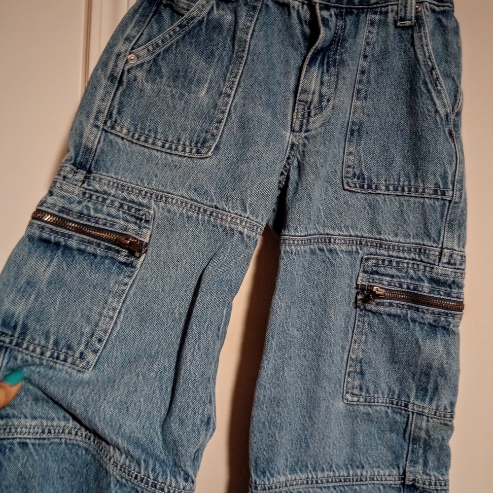 Girls 7 Forever 21 Kids Stylish Blue Denim Zippers Jeans